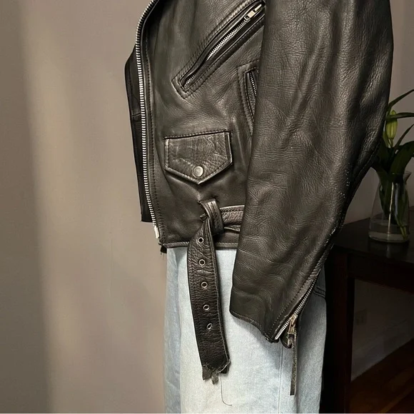 SOLD Vintage Leather Moto Jacket - Picture 5 of 7